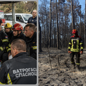 Zvaničnici na požarištima na Čardaku i Grebencu